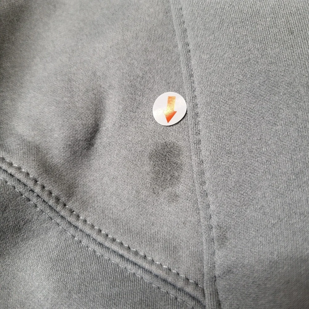 The North Face Men Sweatshirt Medium Gray Full‎ Zip Embroidered Mock Neck